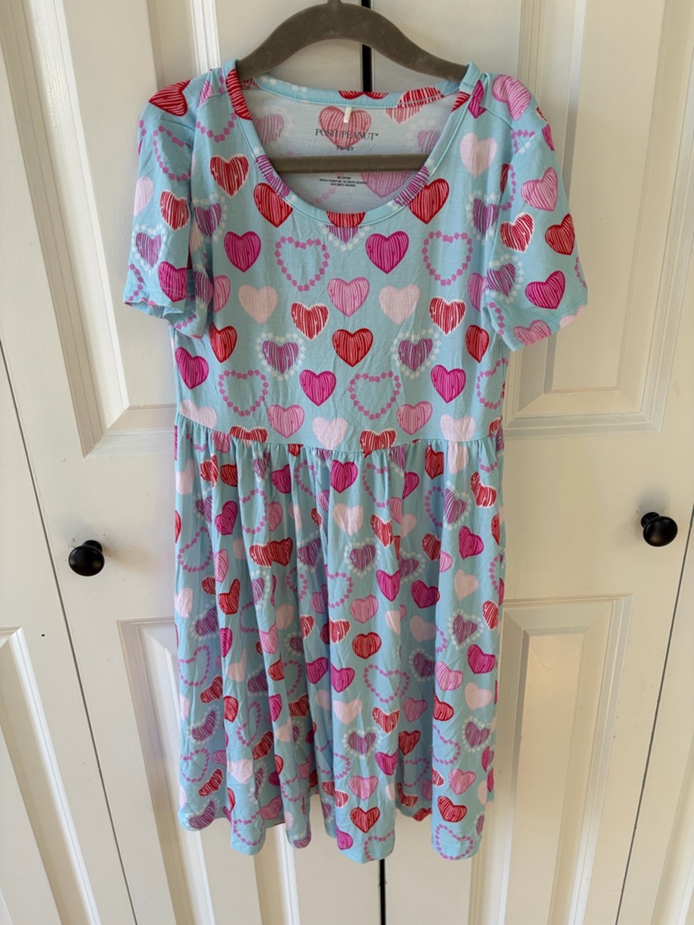 Posh Peanut Queen of Hearts Ruffled Cap Sleeve Twirl Dress 7-8